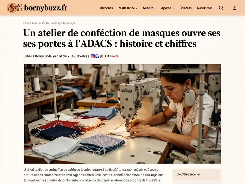 Un atelier de confection de masques ouvre ses portes à l’ADACS : histoire et chiffres