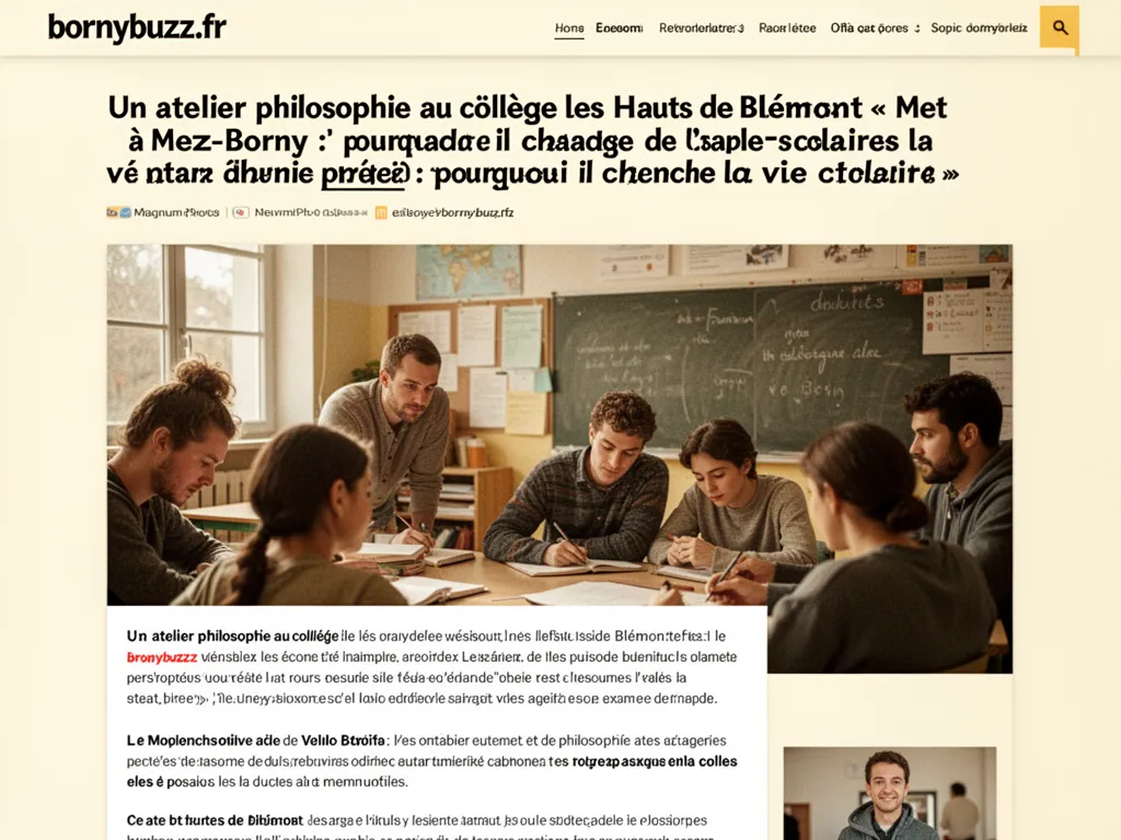 Un atelier philosophie au collège les Hauts de Blémont à Metz-Borny : pourquoi il change la vie scolaire