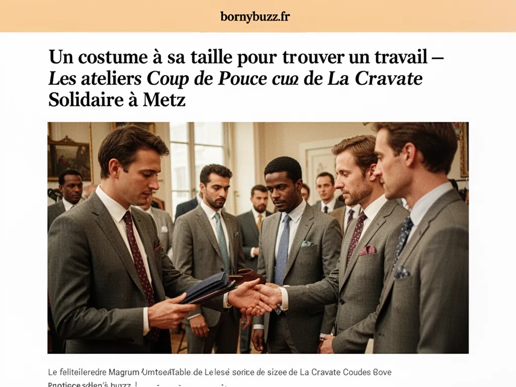 Un costume à sa taille pour trouver un travail : Les ateliers Coup de Pouce de La Cravate Solidaire à Metz