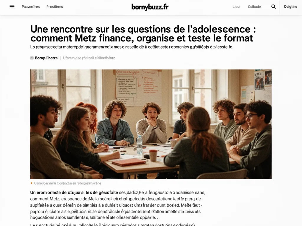 Une rencontre sur les questions de l’adolescence : comment Metz finance, organise et teste le format
