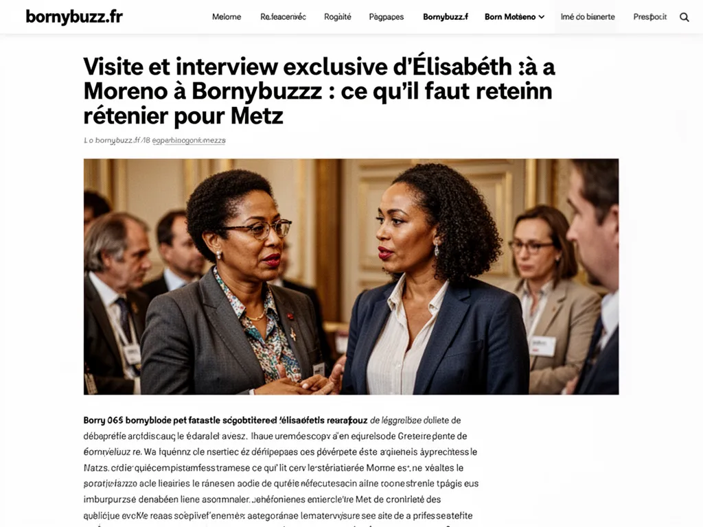 Visite et interview exclusive d'Élisabeth Moreno à Bornybuzz : ce qu'il faut retenir pour Metz