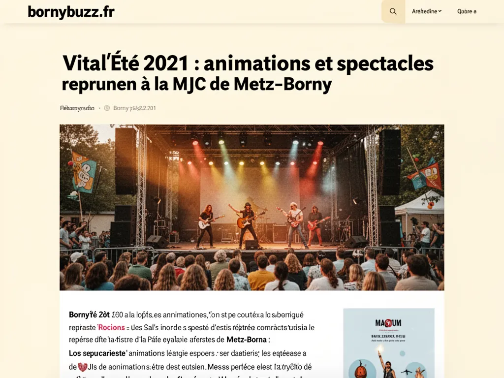 Vital'Été 2021 : animations et spectacles reprennent à la MJC de Metz-Borny