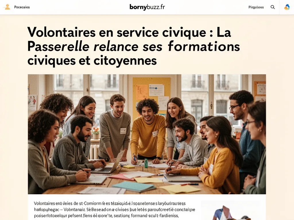 Volontaires en service civique : La Passerelle relance ses formations civiques et citoyennes